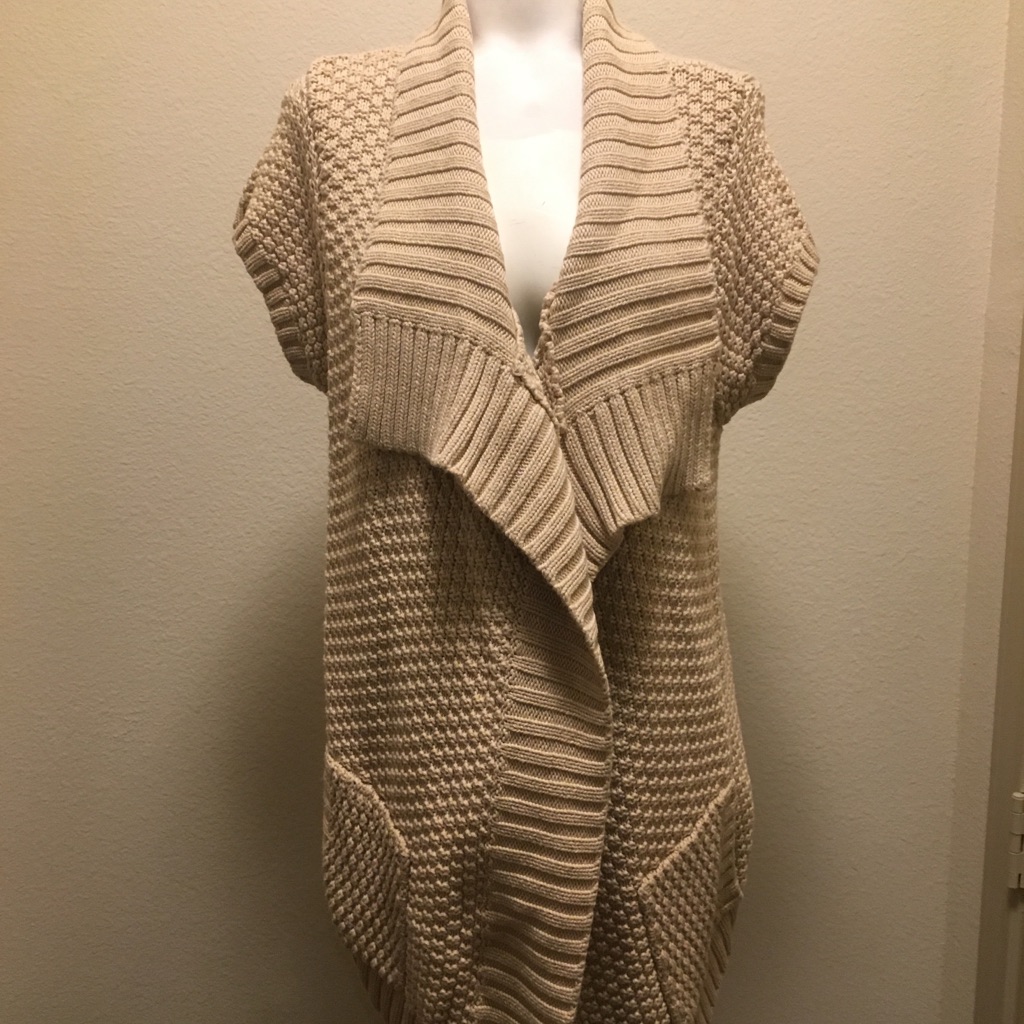 Autumn Cashmere Cotton Cable Knit Vest/Jacket
